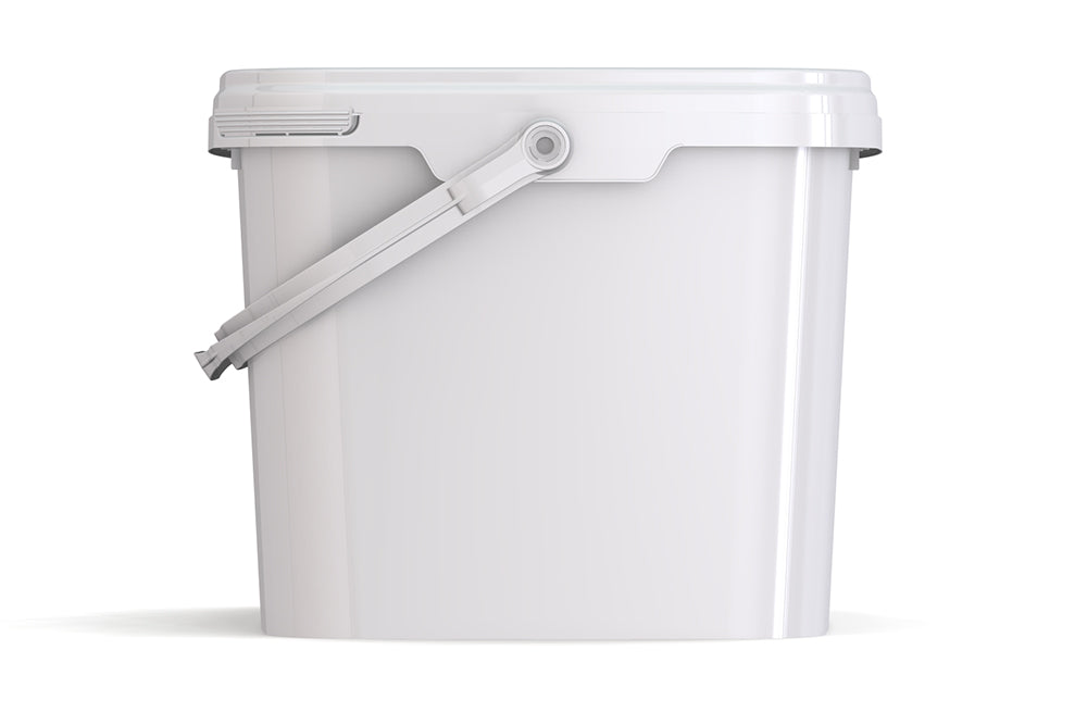 Umweltfreundlicher, rechteckiger, 6,40L Kunststoffeimer aus recycelbarem Polypropylen mit Tragebügel, Originalitätsverschluss, stapelbar, 100% recycelbar - SANDAU