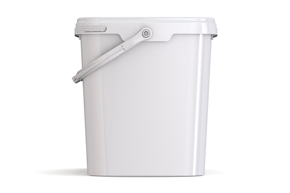 Umweltfreundlicher, rechteckiger, 8,30L Kunststoffeimer aus recycelbarem Polypropylen mit Tragebügel, Originalitätsverschluss, stapelbar, 100% recycelbar - SANDAU