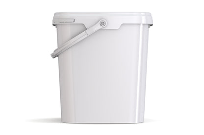 Umweltfreundlicher, rechteckiger, 8,30L Kunststoffeimer aus recycelbarem Polypropylen mit Tragebügel, Originalitätsverschluss, stapelbar, 100% recycelbar - SANDAU