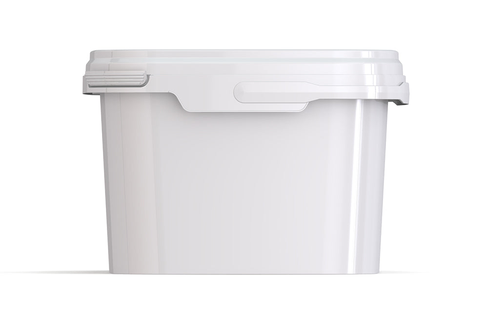 Umweltfreundlicher, rechteckiger 3,1L Kunststoffeimer aus recycelbarem Polypropylen mit Tragebügel, Originalitätsverschluss, stapelbar, 100% recycelbar - SANDAU