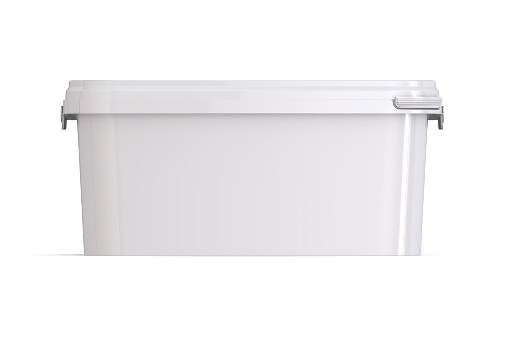 Umweltfreundlicher, rechteckiger 3,1L Kunststoffeimer aus recycelbarem Polypropylen mit Tragebügel, Originalitätsverschluss, stapelbar, 100% recycelbar - SANDAU